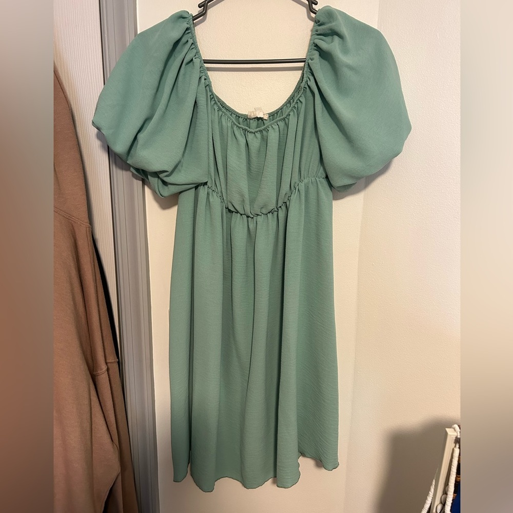see you monday puffed sleeve dress
